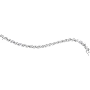 10K White Gold Diamond Tennis Bracelet 1.00 Cttw
