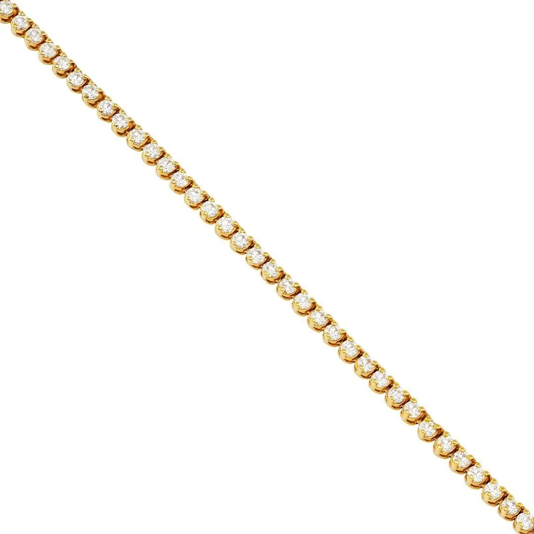 14k Yellow Gold Tennis Chain 2.5 mm 11.75 Ctw