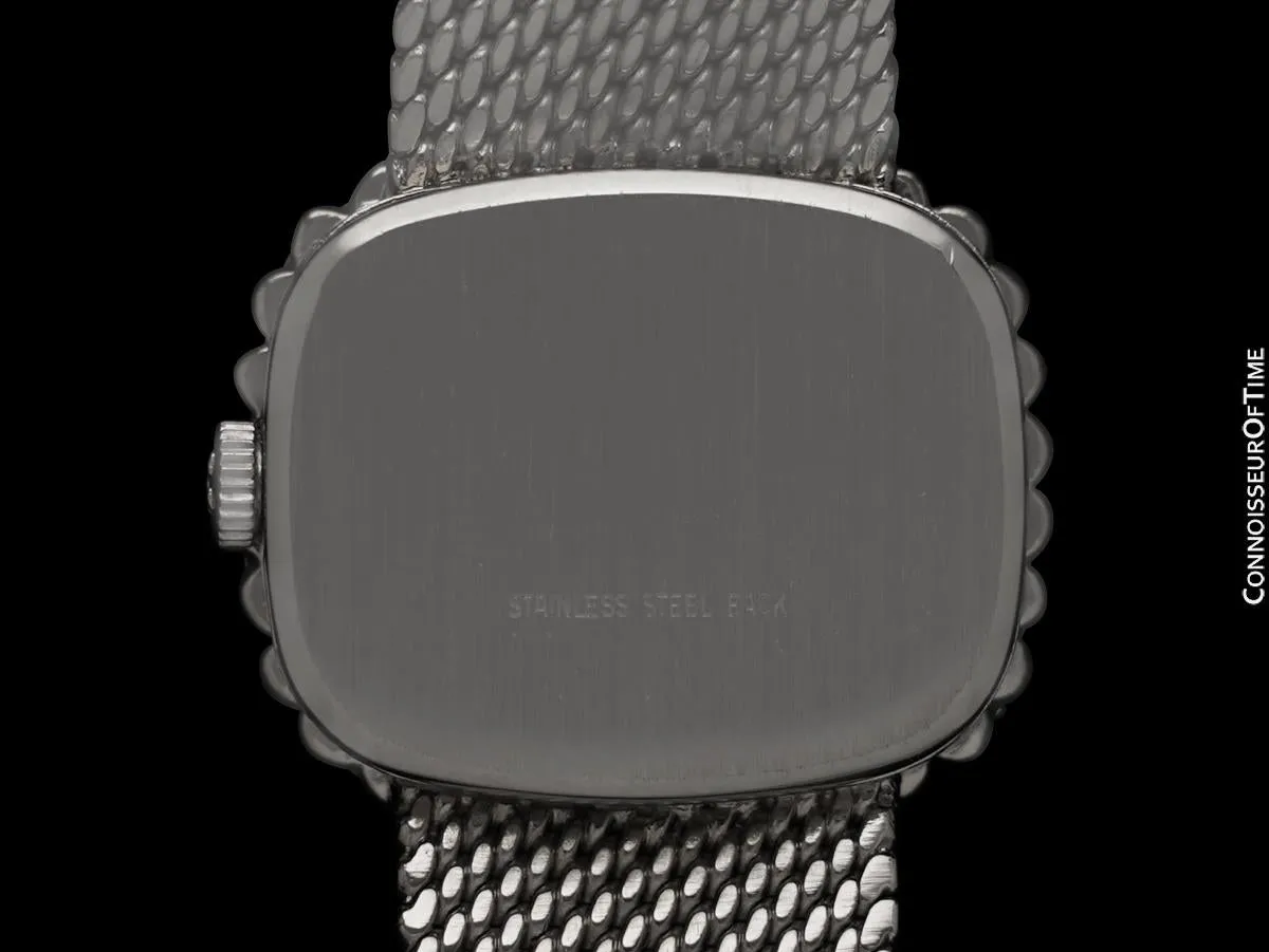 1970's Omega De Ville Vintage Ladies Handwound Watch - Stainless Steel & Diamonds