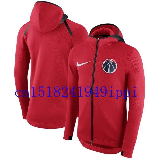 2020 NBA Washington Wizards MEN basketball Sweatshirt Showtime Therma Flex Performance Full-Zip Hoodie  jacket