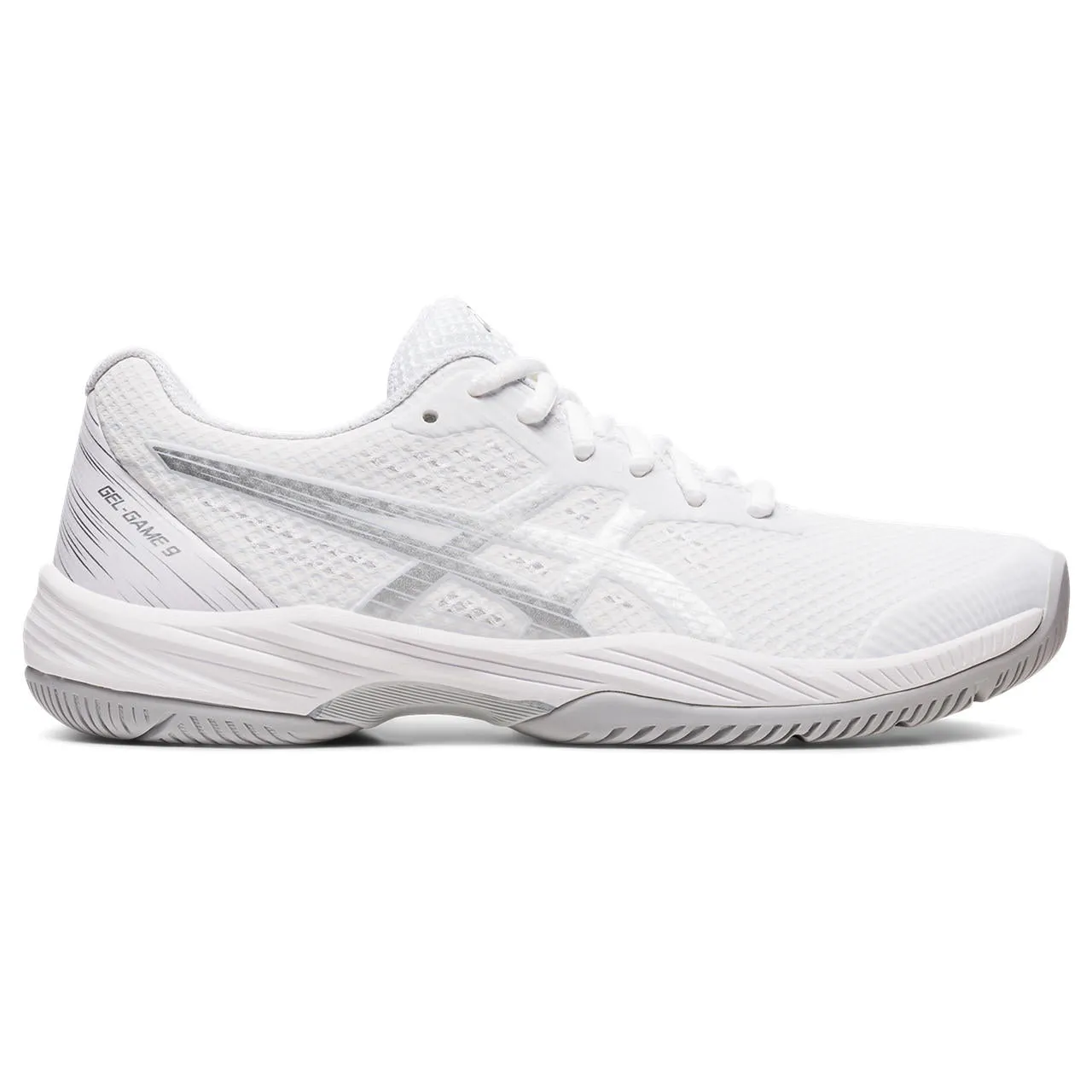 Asics Gel Game 9 Women's Tennis Shoe (White/Silver)