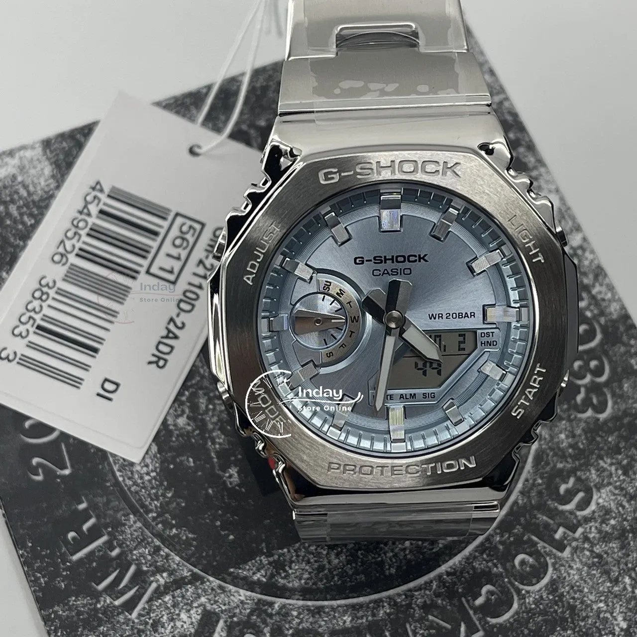Casio G-Shock G-Steel Men's Watch GM-2110D-2A  Stainless Steel Band One-touch 3-fold Clasp Shock Resistant Mineral Glass