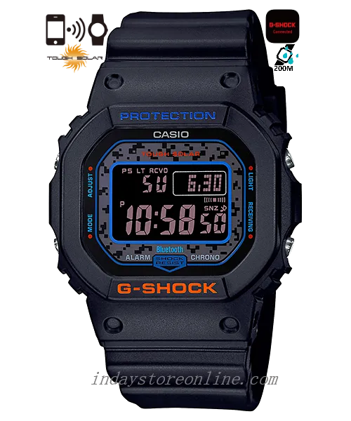 Casio G-Shock Men's Watch GW-B5600CT-1 Digital 5600 Series Shock Resistant Radio-controlled Watch; Multi band 6 Tough Solar (Solar powered) Mobile link (Wireless linking using Bluetooth®)