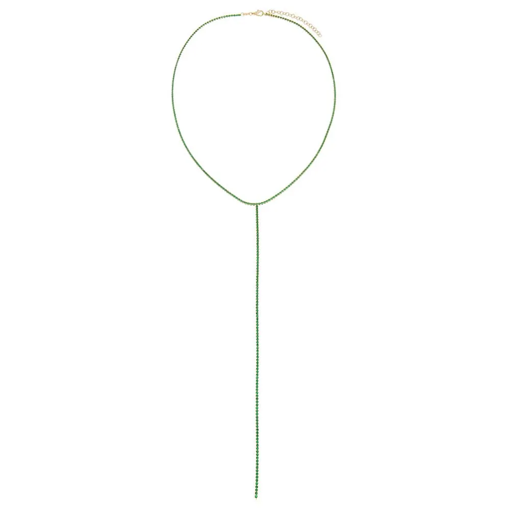 Colored Tennis Lariat Necklace