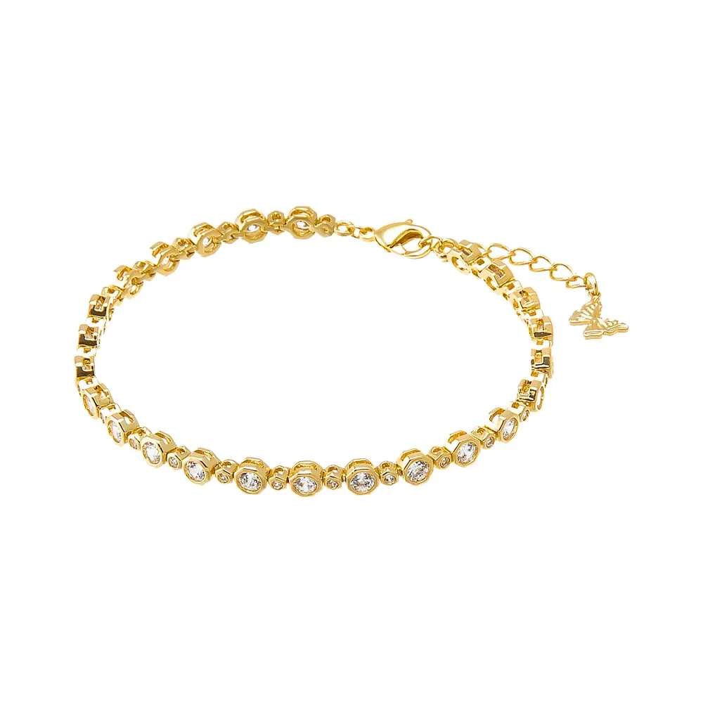 CZ Bezel Multi Graduated Tennis Bracelet