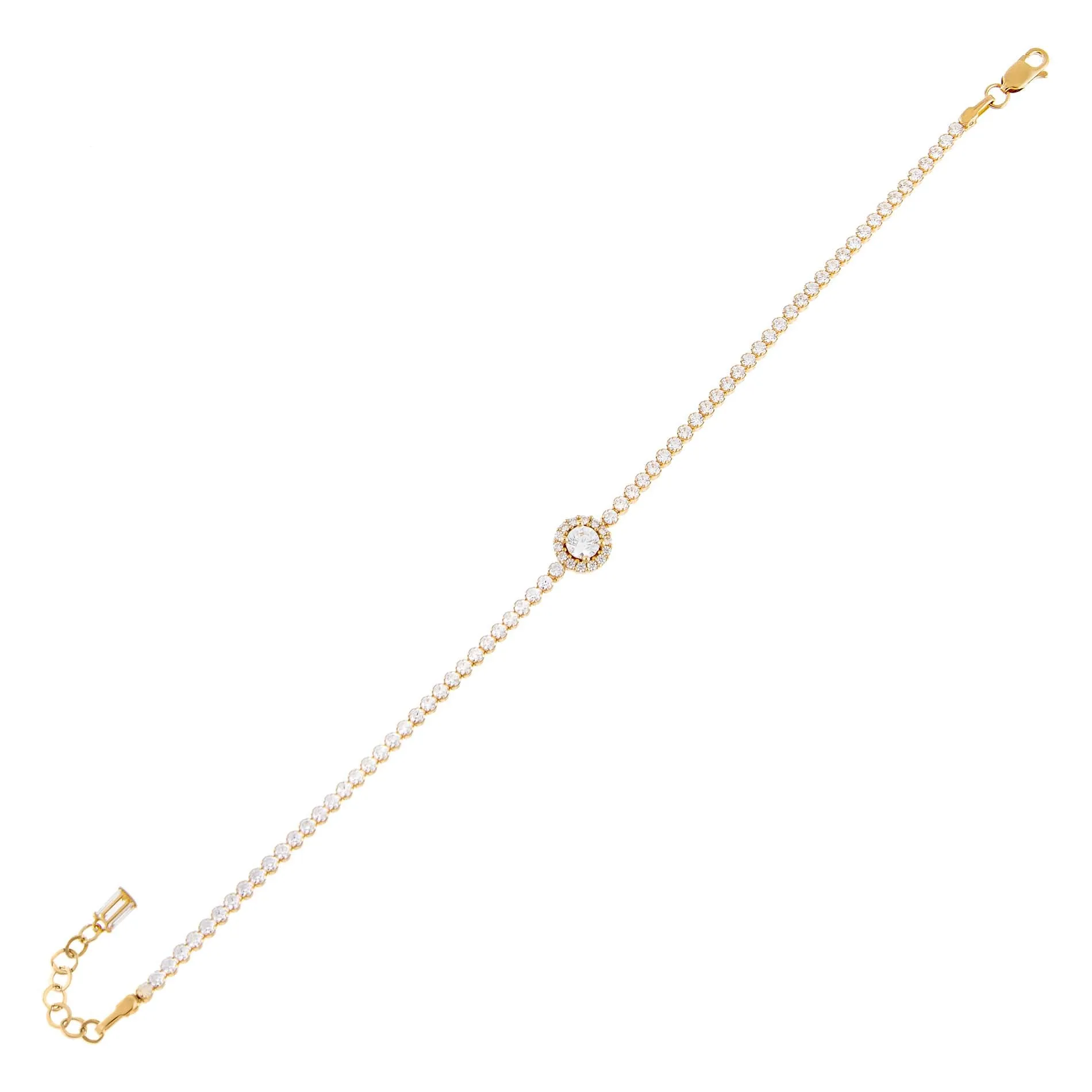 CZ Illusion Circle Tennis Bracelet 14K