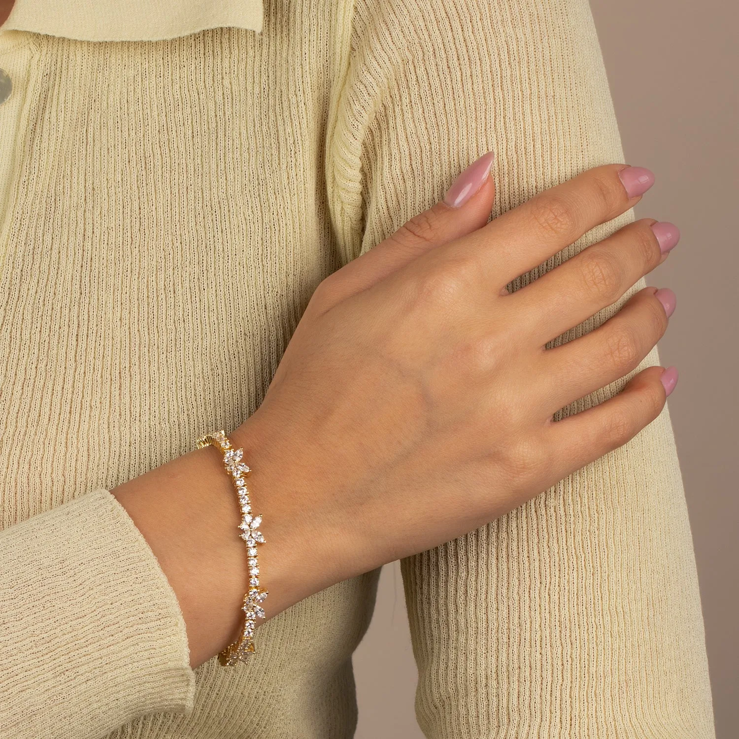 CZ Multi Butterfly Tennis Bracelet