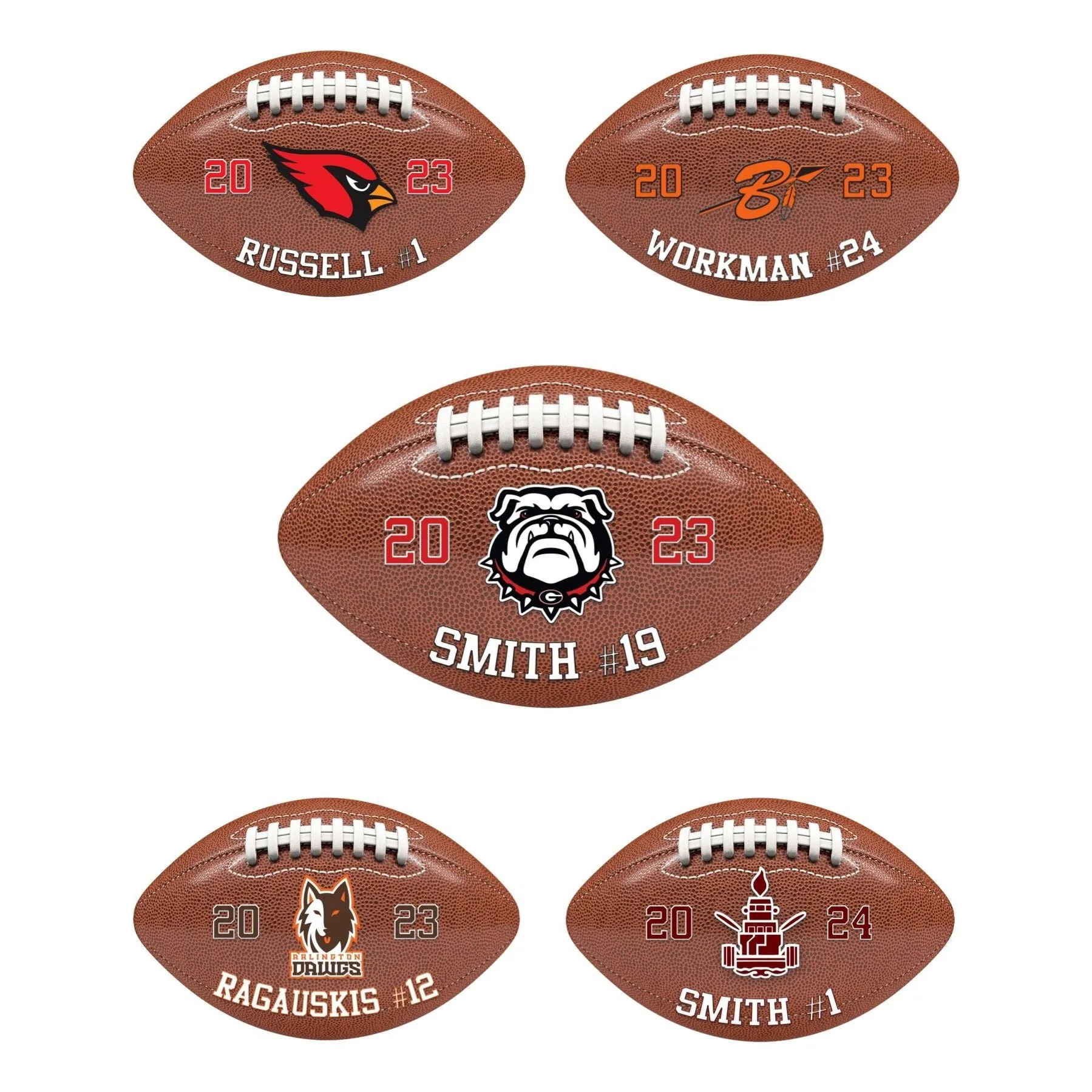 Football Custom Name & Logo Printed Awards