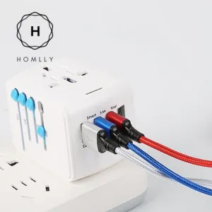 Homlly Worldwide Universal Travel Adaptor with 4 USB