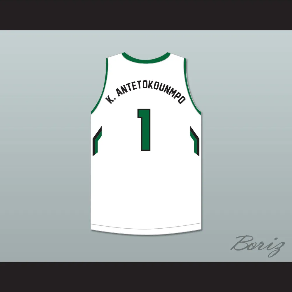 Kostas Antetokounmpo 1 Dominican High School Knights White Basketball Jersey 2