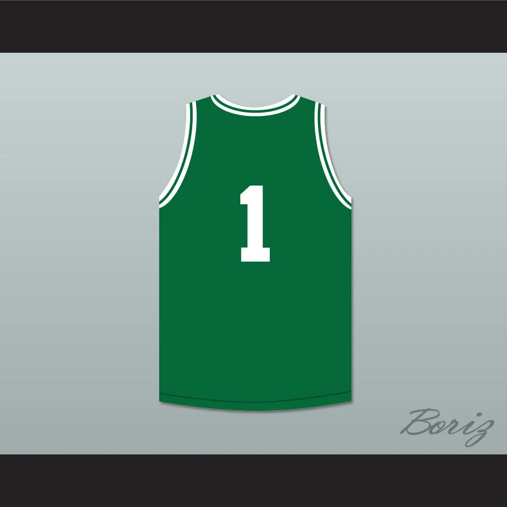 Larry Bird 1 Easley High School Green Basketball Jersey The Legend of Young Larry Bird Skit