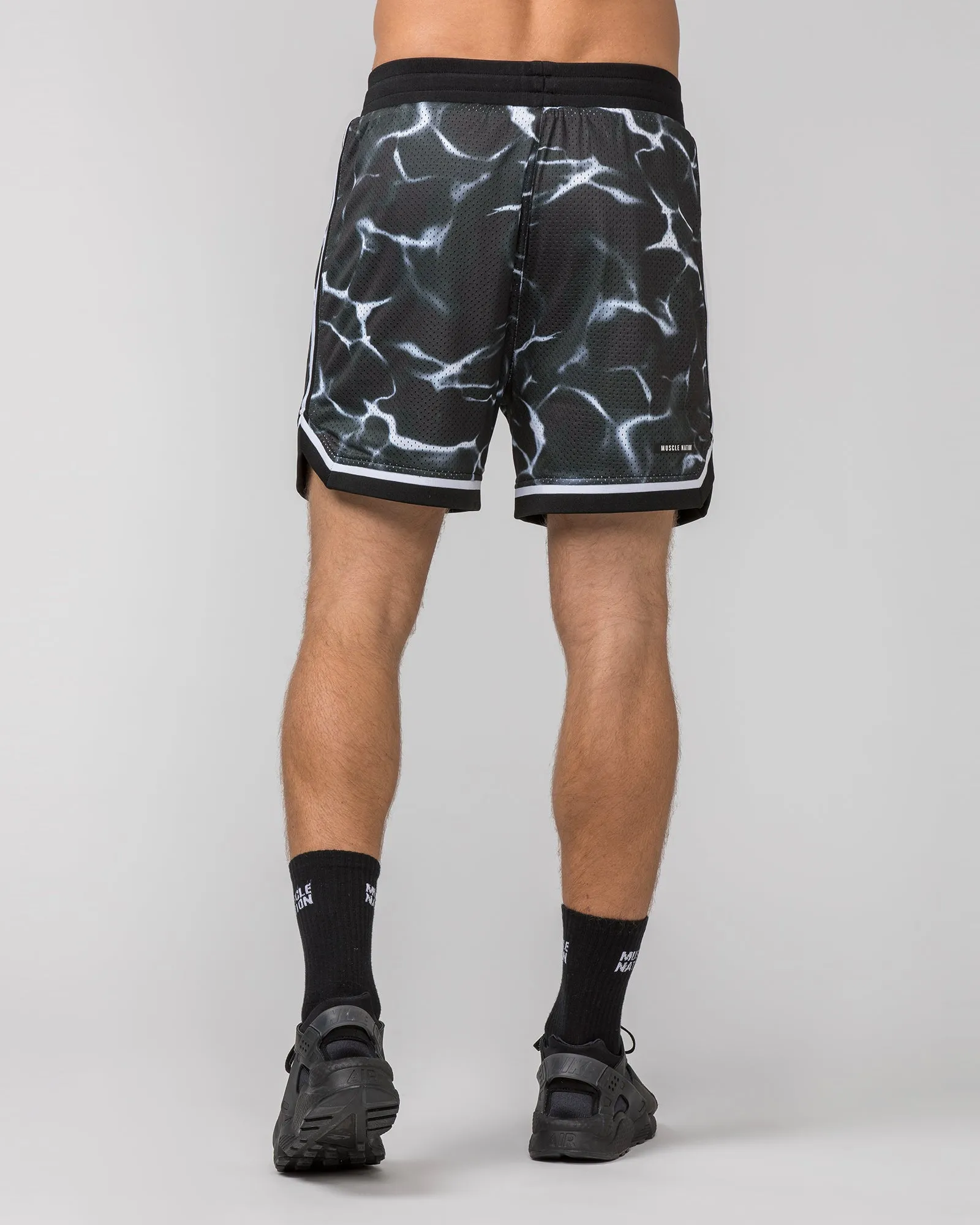 Mens 5'' Basketball Shorts - Dark Waters Print