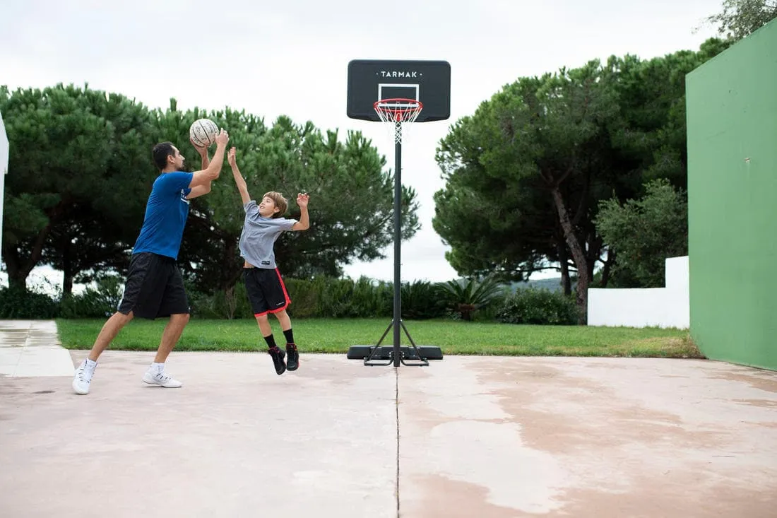 Panier de basket sur pied réglable de 2,20m à 3,05m - B100 noir