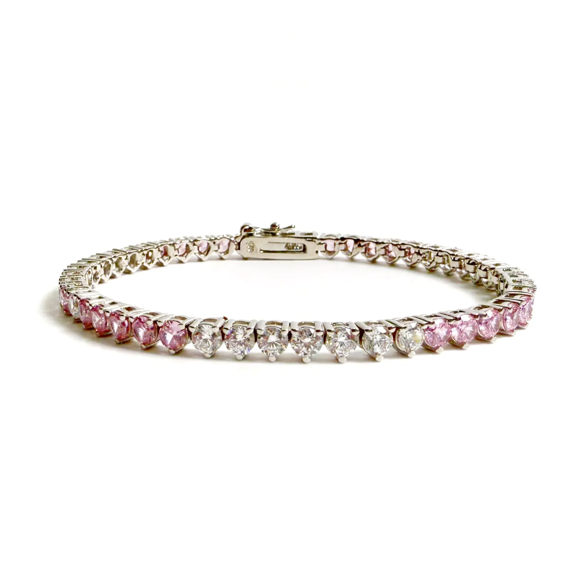 Pink and Clear Tennis Bracelet