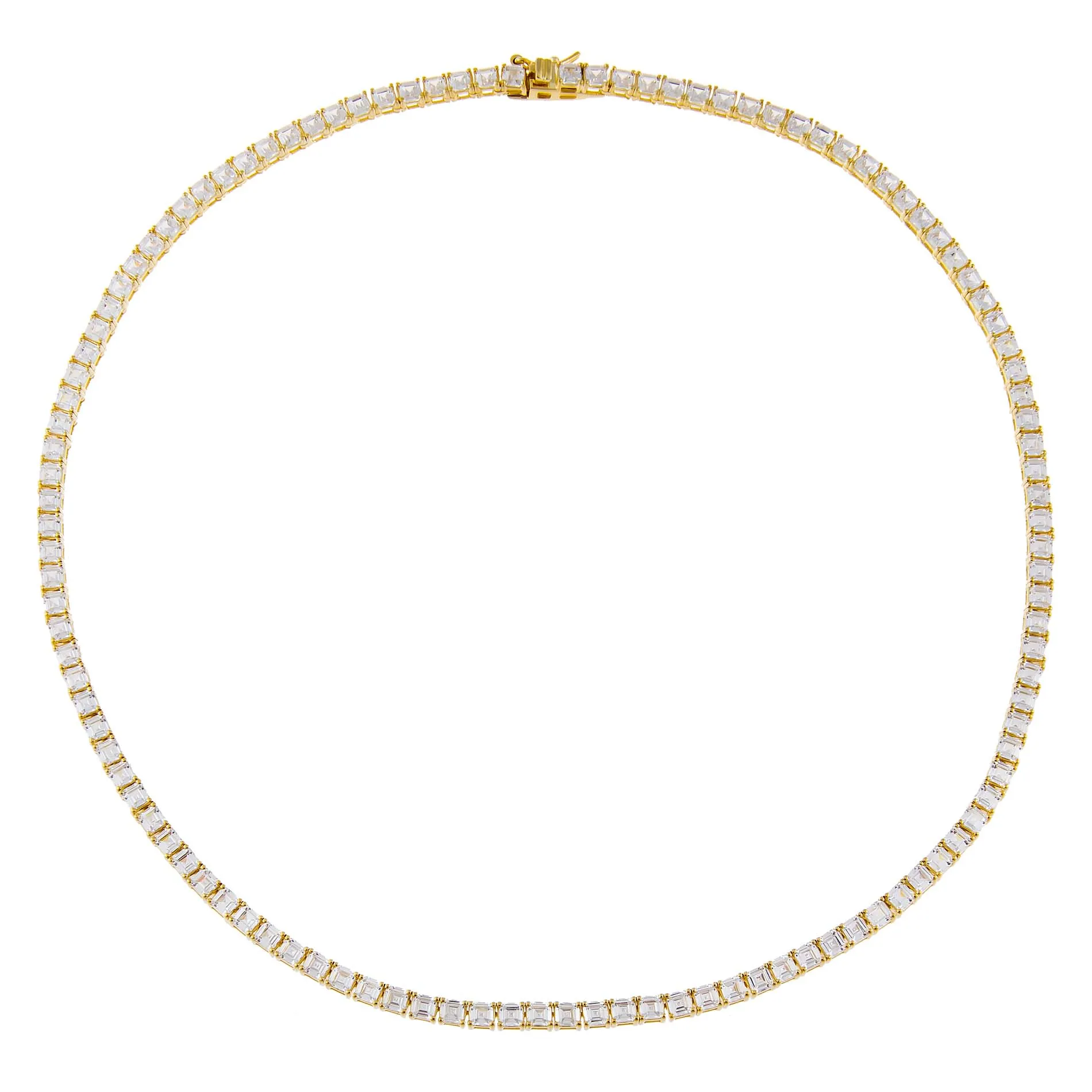Princess Cut Tennis Necklace
