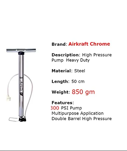 Raj Airkraft High Pressure Chrome Air Pump For Car Bike Bicycle Motorcycle Ball And Inflatable Furniture/Toys