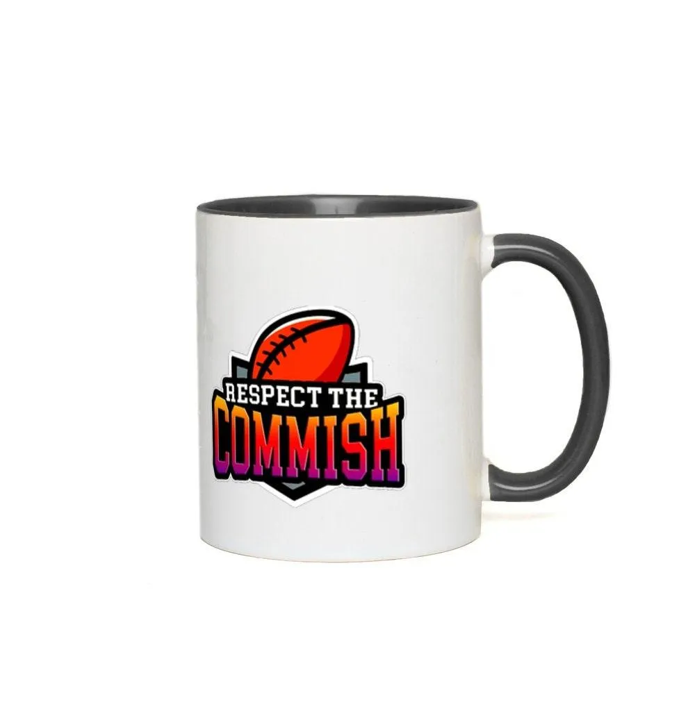 Respect The Commish Accent Mugs,American Football Mug - Football Fan Gift - Football Mug - Football Season Gift - Game On