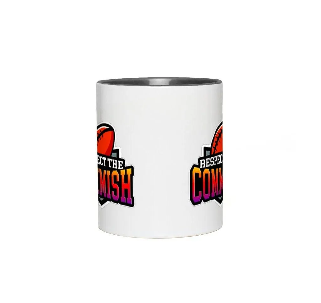 Respect The Commish Accent Mugs,American Football Mug - Football Fan Gift - Football Mug - Football Season Gift - Game On
