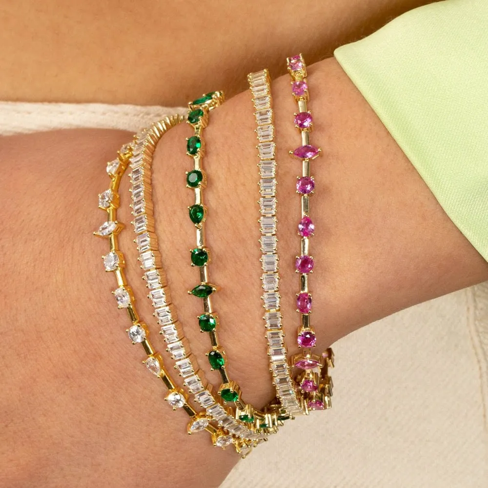 Scattered Baguette Tennis Bracelet