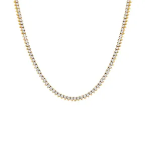 Thin Three Prong Tennis Necklace
