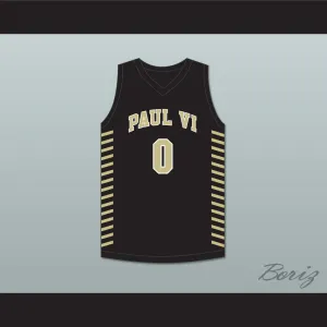 Trevor Keels 0 Paul VI Catholic High School Panthers Black Basketball Jersey 1