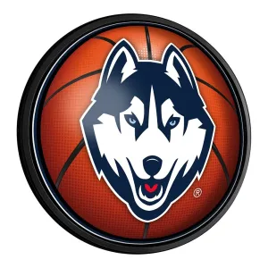 UConn Huskies: Basketball - Round Slimline Lighted Wall Sign